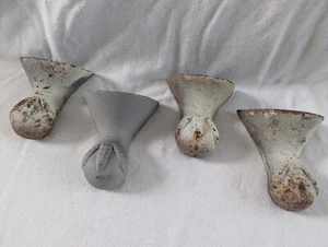 Set of 4 Antique Cast Iron Clawfoot Bath Tub Feet Ball & Eagle Claw Ball Vintage - Picture 1 of 10
