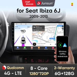 6+128GB Android 14 Carplay Para Seat Ibiza IV 6J 2009-2014 Radio Coche GPS RDS NAVI - Imagen 1 de 14