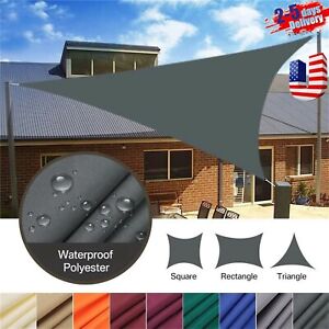 Sun Shade Sail Garden Patio Awning Canopy Waterproof UV Triangle Cover Outdoor Q