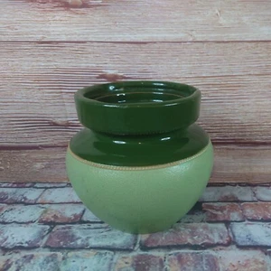 Vintage Green Stoneware Jar Rustic Kitchen Storage Traditional Glazed Utensils  - Picture 1 of 5