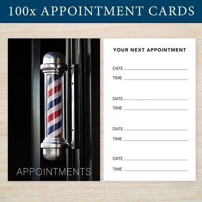 RED FROG DESIGNS 100 x Terminkarten Friseur Shop Gentleman Friseure KOSTENLOSER VERSAND