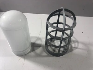 NOS Explosion Proof Frosted Glass Globe 3" X 7" and Cage Free Shipping - Picture 1 of 5