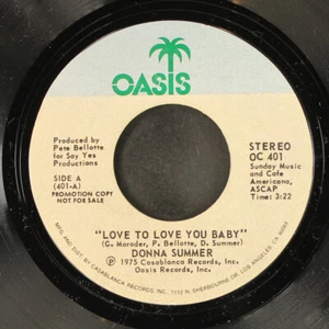 DONNA SUMMER: love to love you baby / mono OASIS 7" Single 45 RPM - Picture 1 of 2