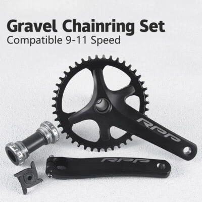 Juego de bielas para bicicleta de carretera de montaña 170 mm 42T 110BCD con rueda dentada central única BB Foto 1 de 4