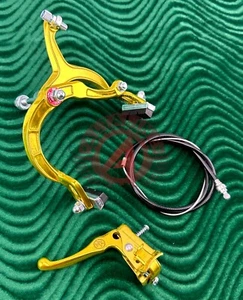 Gold Old School BMX Bike MX BRAKE CALIPER, CABLE & LEVER Vintage Cruiser Bicycle - Picture 1 of 12