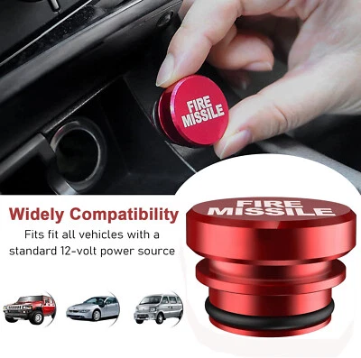 1 Universal ROJO Aluminio Botón de Misiles de Fuego Encendedor de Cigarrillos Cubierta Decoración Borde Foto 1 de 4
