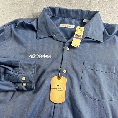 Camisa de algodón Tommy Bahama Harbor Island azul con logotipo para hombre 2XL $138 precio de venta sugerido por el fabricante Nueva con etiquetas Foto 1 de 4