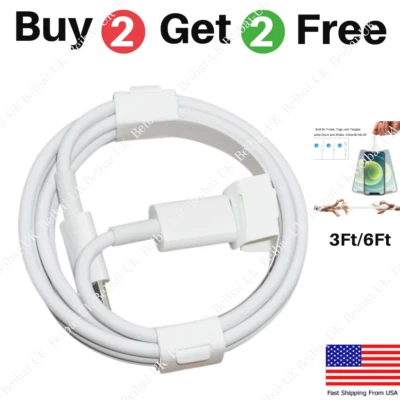 20W Fast Charger USB-C To iPhone Cable PD Cable Cord For iPhone 14 13 12 11 Pro - Image 1 of 4