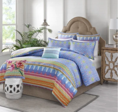 NEW Echo Design Sofia Multi Cotton Reversible Twin Duvet Cover Mini Set - Image 1 of 3