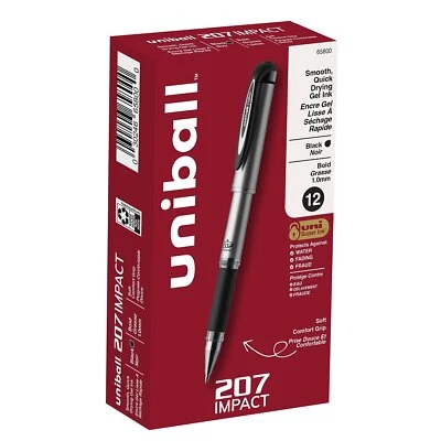 uni-ball Signo 207 Impact Gel Pen Bold Point Black Ink (65800)