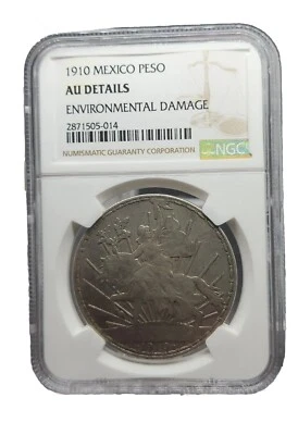 Peso Caballito México 1910 NGC AU DETALLES    Foto 1 de 2