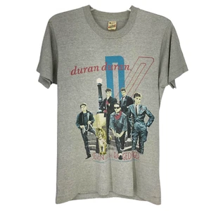 Vtg 1984 Duran Duran Graphic Band Concert Tee T Shirt Grey Single Stitch Sz M - Picture 1 of 7