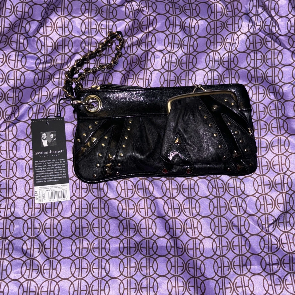Y2K 2009 NWT Hayden Harnett For Target Black Clutch With HH Tissue - Image 1 of 1