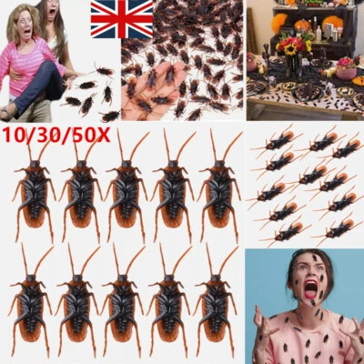 10-50X Prank Cockroaches Realistic Cock Roach Plastic Fake Creepy Bugs Gag Toy - Image 1 of 4