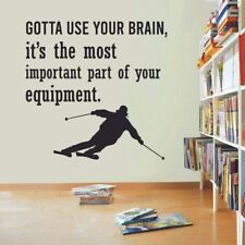 Use Your Brain Ski Skiing Quote Vinyl Wall Art Sticker Home Room Gym Wall Decals