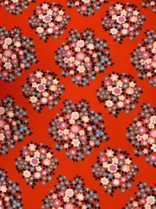 1.4M Stretch Orange Retro Bouquet Floral ITY Crepe Jersey Dressmaking Fabric - Picture 1 of 3