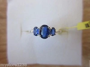 Himalaya Kyanit Diamant Akzent Ring Platin über Sterlingsilber Größe 8 - Bild 1 von 6