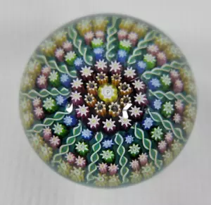 Vintage Perthshire Millefiori 13 Band Twist Design Briefbeschwerer Schottland mit Etikett - Bild 1 von 7