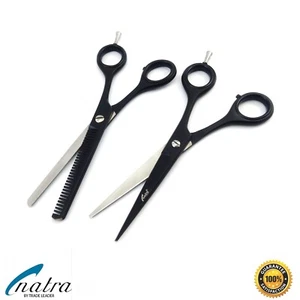 2x Haarschere Effilierschere Friseurschere Haarschneideschere Haar Schere NATRA - Picture 1 of 5