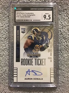 Boleto de radiocontrol Panini Contenders 2014 Aaron Donald novato autógrafo calificado CGC 9,5 - Imagen 1 de 4
