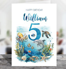 Personalised Under the Sea Nautical Birthday Greetings Card & Envelope - Any Age