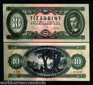 HUNGARY 10 FORINT P-168 1969 x 1 Pcs Sandor POET SONG UNC Hungarian MONEY NOTE - Picture 1 of 2