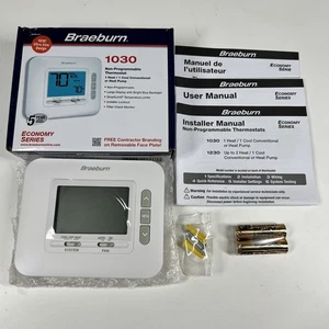 Braeburn 1030 Non-Programmable Thermostat Economy Series 1 Heat 1 Cool NEW - Picture 1 of 7