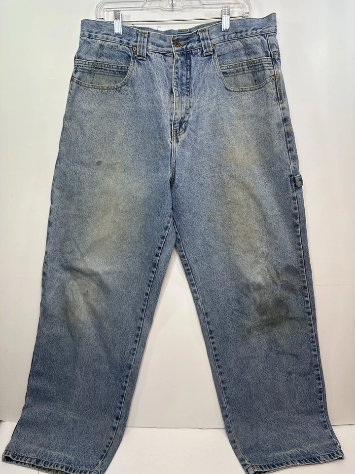 Rare Vintage Request Jeans Carpenter Denim Pants Blue 36x30 Made in Hong Kong - Image 1 of 4