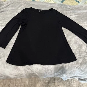 Eileen Fisher Damen Shirt Oberteil Tee Oversize Langarm Pullover Baumwolle M schwarz - Bild 1 von 6