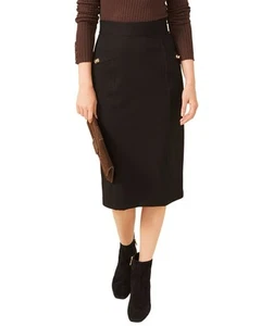 J. McLaughlin Rowena Straight Skirt Black Ponte Knit 12 NWT - Picture 1 of 11