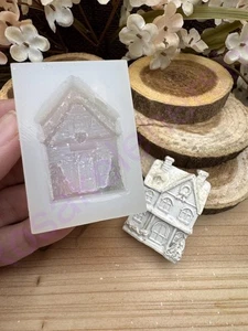 Casa de Navidad rústica miniatura #2 molde de silicona hecho a mano para manualidades - Imagen 1 de 7