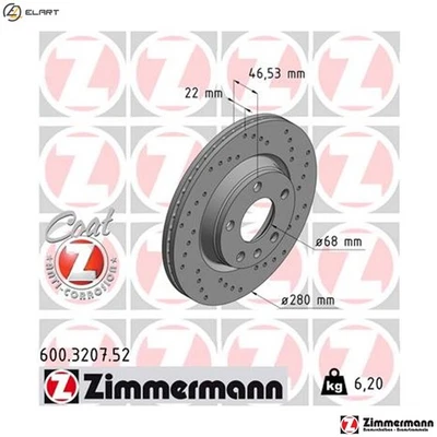 2x BRAKE DISC 600.3207.52 FOR VW SEAT AUDI A4/S4 A8/S8 AUZ/ASU 2.0L AEB 1.8L A4 - Image 1 of 4