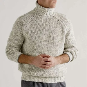 Suéter BRUNELLO CUCINELLI Lana y Cachemira Tejido Mélange Cuello Alto 52 IT $3700+ - Imagen 1 de 24