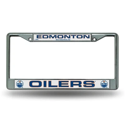 Edmonton Oilers Logo NHL Chrome Metal License Plate Frame - Image 1 of 4