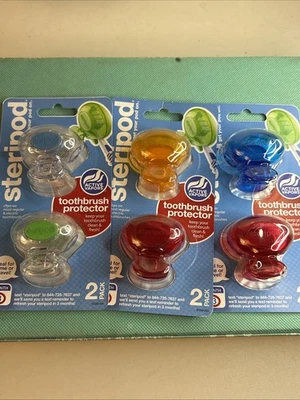 Steripod Clip-On Toothbrush Protector, 2 Count (EXP 7/25) Assorted Colors - Image 1 of 4