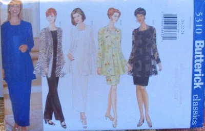 Butterick 5310 Women's Plus 20-24 Dress Evening Gown Pant Suit Ensemble Pattern - Image 1 of 2