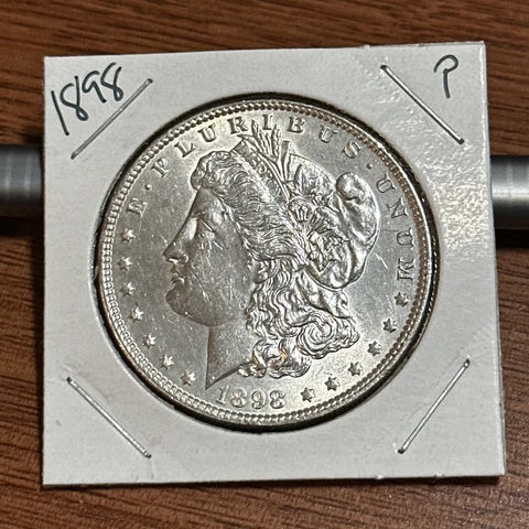 1898 Morgan Silver Dollar BU  Free Shipping Cover