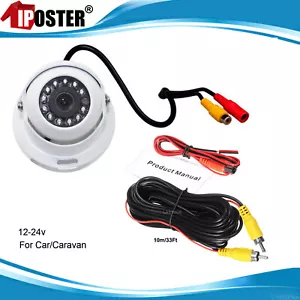 White Dome Eyeball Backup Car Rear View Parking Camera 12 IR Night Vision 12-24v - Picture 1 of 6