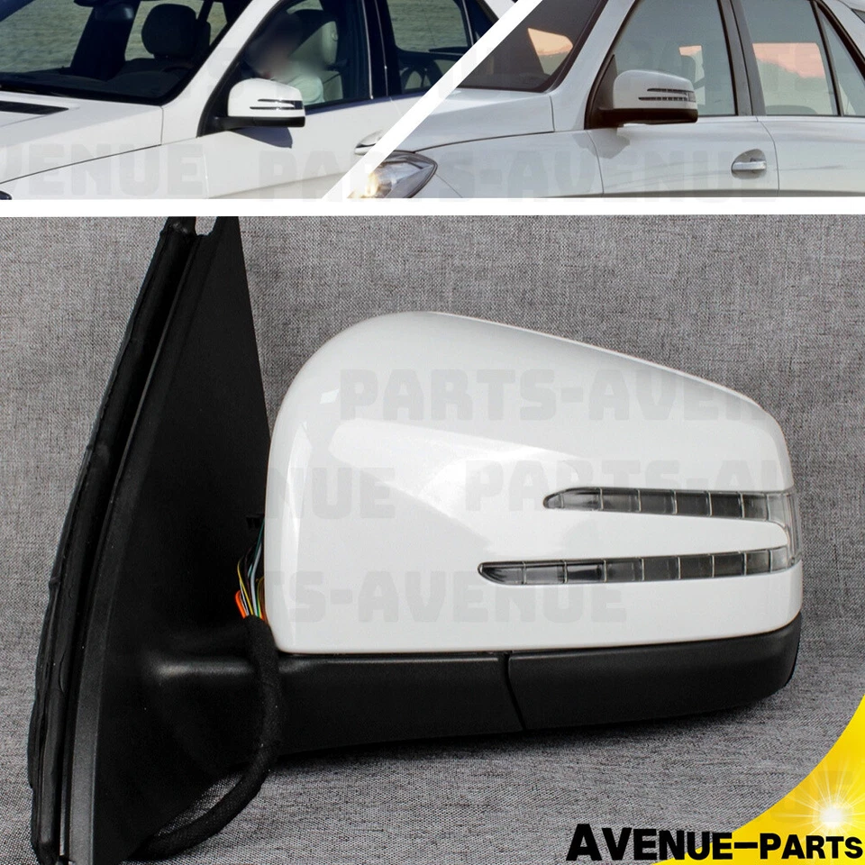 Espejo retrovisor lateral conductor para Mercedes W166 ML350 ML63 AMG pintado blanco 12 pines Foto 1 de 4