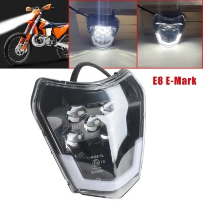Motocross Enduro LED Headlamp Head Light DRL For KTM EXC SXF XC SMC MX Dirt Bike - Image 1 of 4
