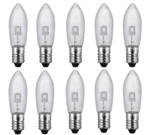 10 Stück E10 LED-Ersatzlampen Glühbirnen Topkerze für Lichterkette 10V-55V DHL - Bild 1 von 7
