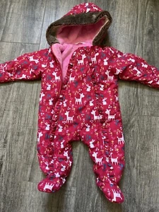 Girls 3-6 Months baby snowsuit Deer, Rabbit, Pramsuit M&co - Picture 1 of 8