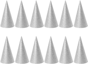 12Pcs Birthday Party Cone Hats, Glitter Paper Cone Hats Reusable Birthday Hats A - Picture 1 of 12