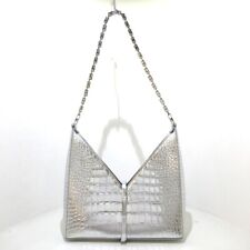 Auth GIVENCHY Cut Out bag Small Silver Leather Shoulder Bag