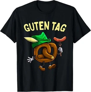 Guten Tag Oktoberfest Funny Pretzel Bratwurst German Hat T-Shirt Hoodie - Picture 1 of 13