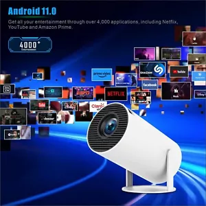 4K Smart Projector 1080P WiFi Bluetooth UHD Portable Home Theater Android 11.0 - Picture 1 of 14