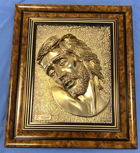 L.Chirico Italia 925 Plata Esterlina Relieve Placa de Cristo 3D Pared Art16.1/8 - Imagen 1 de 12