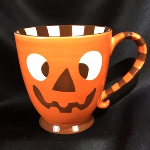 Starbucks Halloween Mug 2007 Jack O’lantern Monster Orange Stripe - Picture 1 of 6