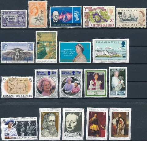 19x Stamp Mix - Tristan da Cunha - F H & NM H - Commemorative & Definitive Cover
