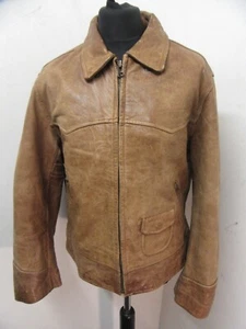 VINTAGE REPLAY LEATHER MOTORCYCLE AVIATOR JACKET SIZE XL - Imagen 1 de 19